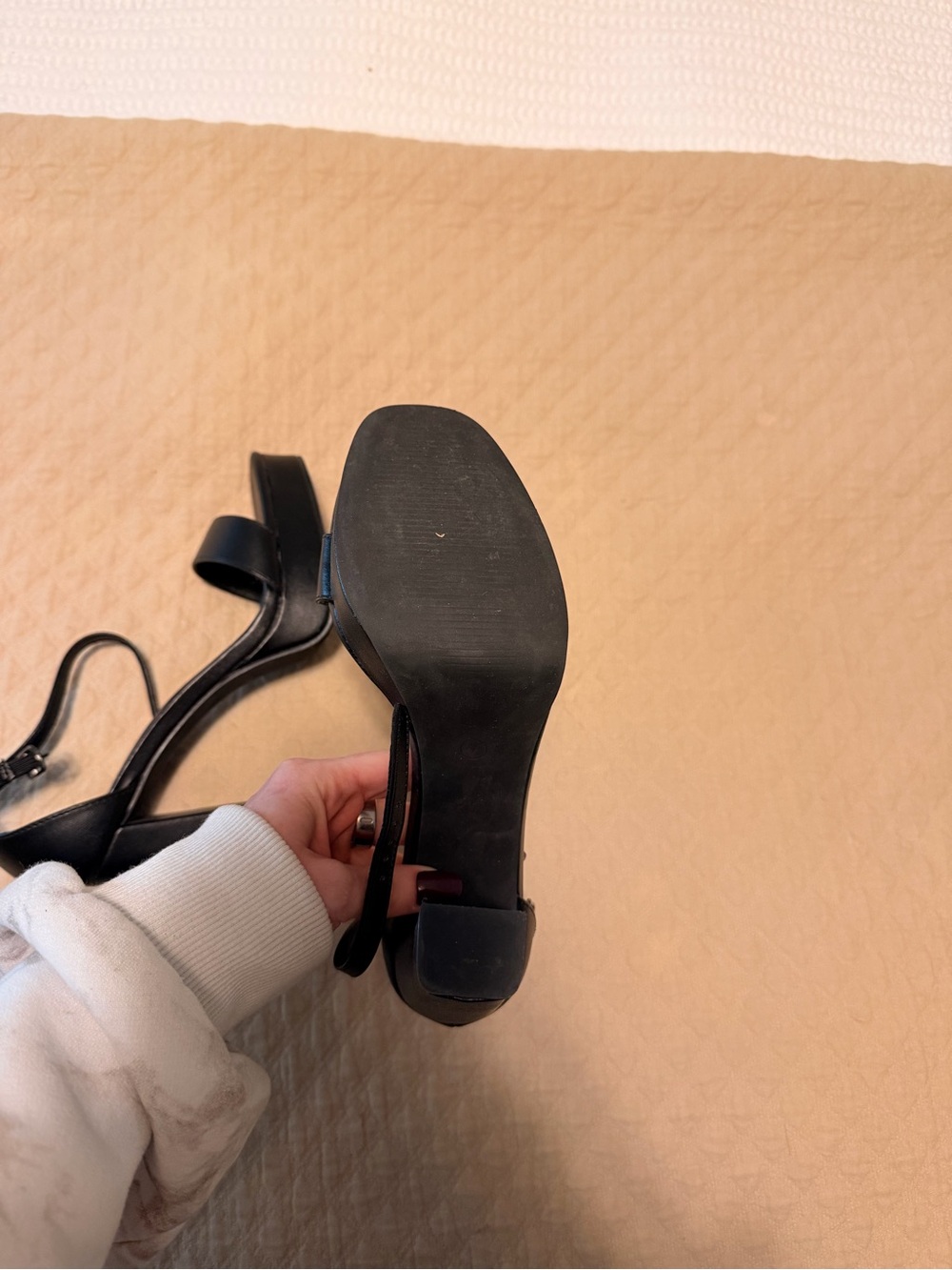 Sleek Black Strappy Block Heel Sandals